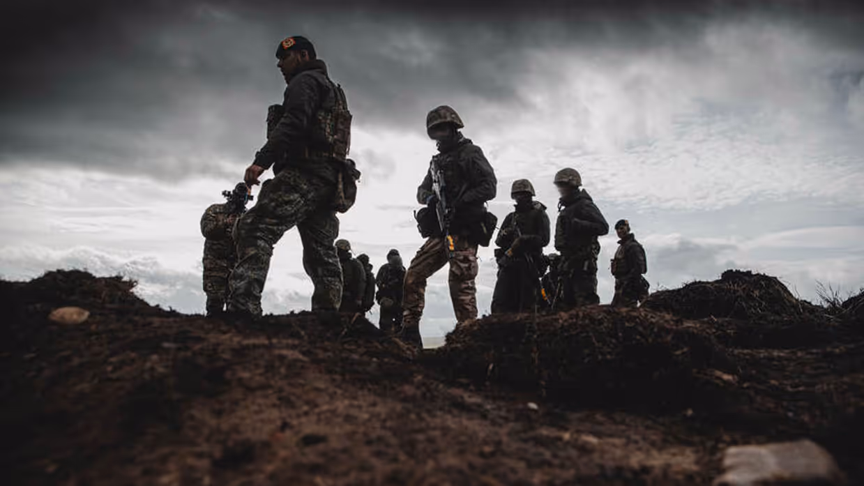 Oekraïense militairen oefenen