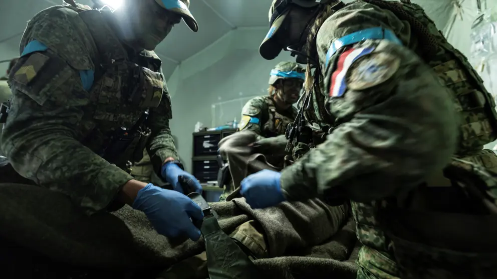 Militairen in actie.