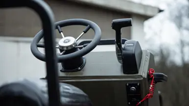 Een detail van de nieuwe jungleboot.
