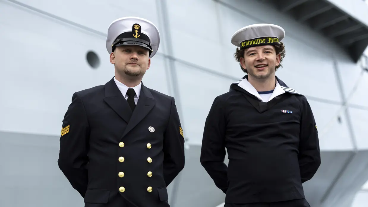 Portretfoto’s van sergeant LDGD Lars en matroos 1 LDV Rowan.