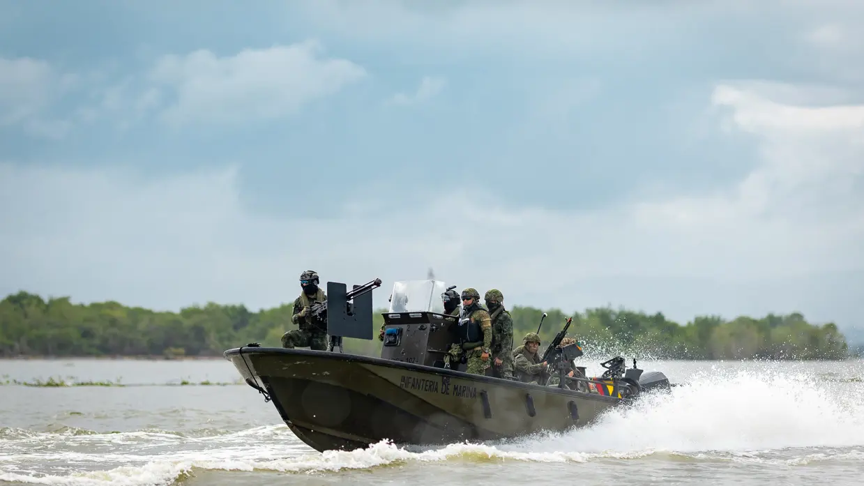 Piranha op het water.
