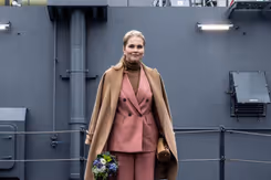 Archieffoto van prinses Amalia bij de doop van het Combat Support Ship Den Helder.