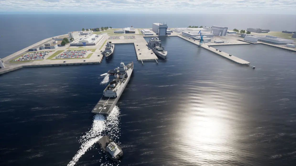 Beeld (screenshot) vanuit de simulator.