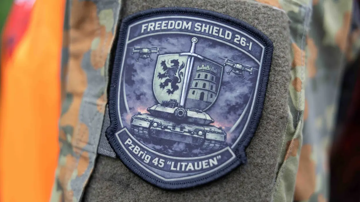 Een foto van de patch van oefening Freedom Shield.