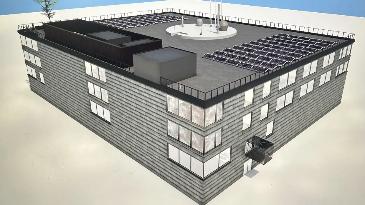 Een art impression van een toekomstig gebouw voor de Onderzeedienst.