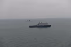 2 schepen op de Noordzee.