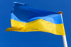 Wapperende vlag van Oekraïne.